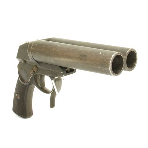 Original German Wwii Luftwaffe Double Barrel Flare Pistol By Emil