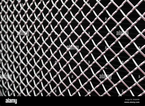 Diamond Shapped Fence Grill Pattern In Metal Stainless Steel Stock