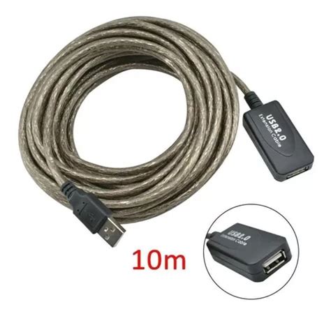 Cable Extension Usb Activo 10m Metros Blindado Recubierto Cuotas Sin