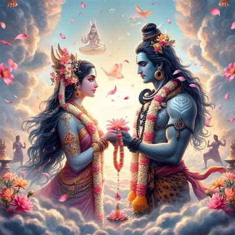 premium photo parvati  shiva love wallpaper