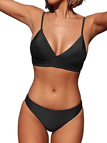 CUPSHE Maillot de bain deux pièces bikini triangle sexy solide pour