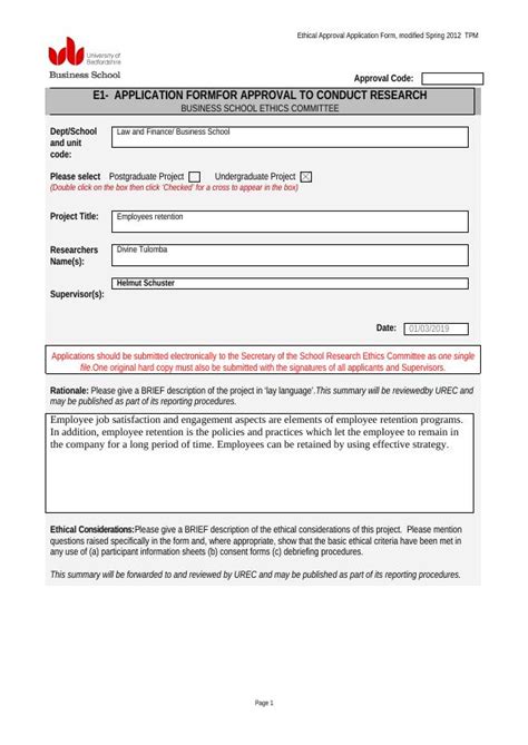 Ethical Approval Application Form Desklib