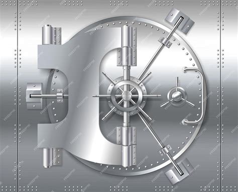 Premium Vector | Bank safe vault door, realistic metal steel round gate