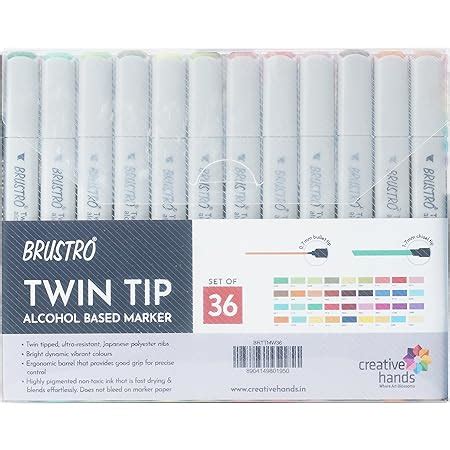 Brustro Twin Tip Alcohol Based Marker Sets Set Of 36 Basic Amazon In