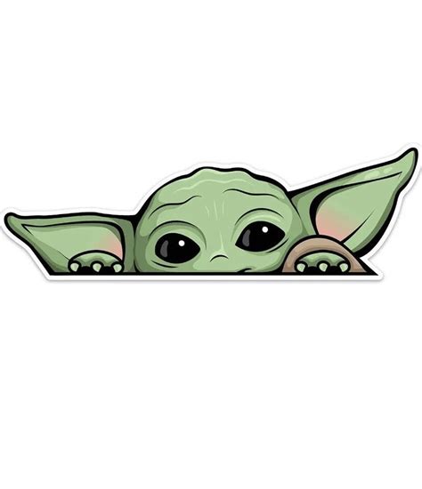 Baby Yoda Grogu Peeking Cling Etsy