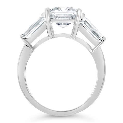 Starburst Emerald Cut Double Baguette Cz Engagement Ring Mystique Of Palm Beach