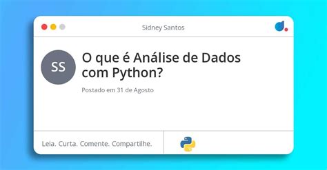 O Que é Análise De Dados Com Python