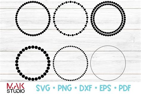 Dotted Circle Svg Dotted Circle Frame Svg Monogram Frame Svg Wedding