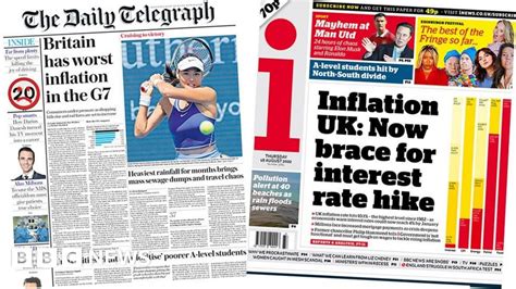 Newspaper Headlines Soaring Inflation And Uk Has The Worst Rate In G7 Bbc News