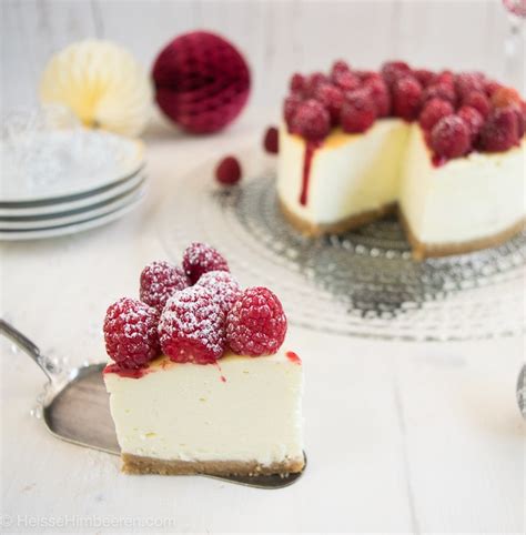 New York Cheesecake Mit Himbeeren Heisse Himbeeren