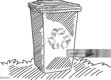 recycle bin drawing high res vector graphic getty images