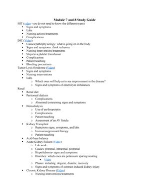 Nur Exam Exam Renal Liver Module Chapter Pg I