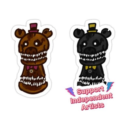 Fnaf Nightmare And Nightmare Fredbear Beans Sticker For Sale By