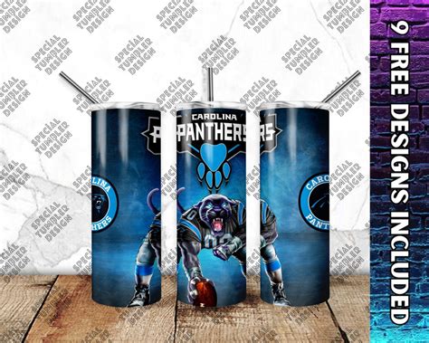 Panthers 20 Oz Skinny Tumbler Sublimation Design Panthers Svg Football