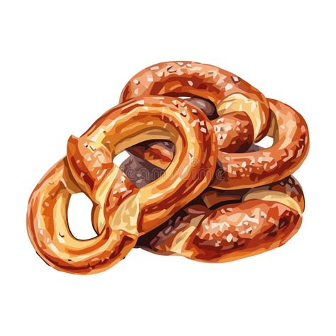 Crunchy Pretzel Snack Baked For Freshness Stock Vector Illustration