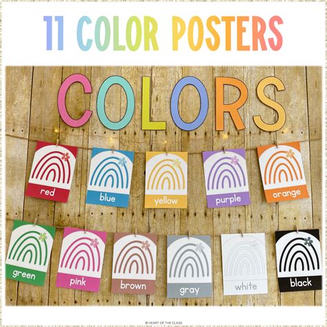 Hello Brights Color Posters Heart Of The Class