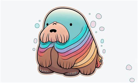 Cute Walrus Kawaii Clipart Graphic by Poster Boutique · Creative Fabrica