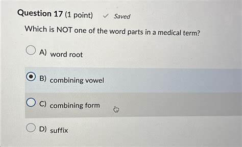 Solved Question Point Savedwhich Is Not One Of The Chegg