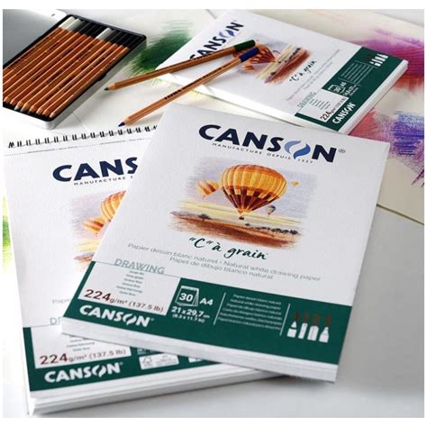 Canson C à Grain 224gr blok 30 vel tekenpapier