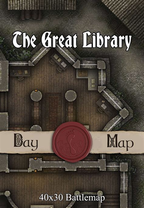 X Battlemap The Great Library Seafoot Games Castles Manors