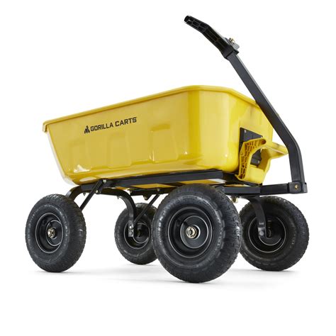 Gorilla Carts, 8 Cu. Ft. Steel Dump Cart, 1200 lbs. Capacity, Load ...