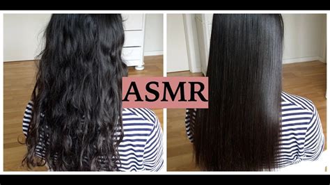 Asmr From Wavy To Straight Soft Hair Brushing Straightening No