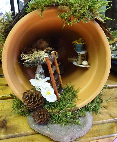 Fairy House In Clay Pot Clay Fairy House Fairy Houses Miniature Garden