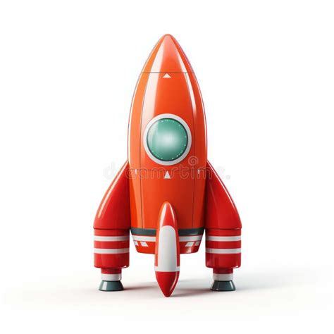 Rocket in Toy Cartoon Style Illustration Close-up Background Stock ...