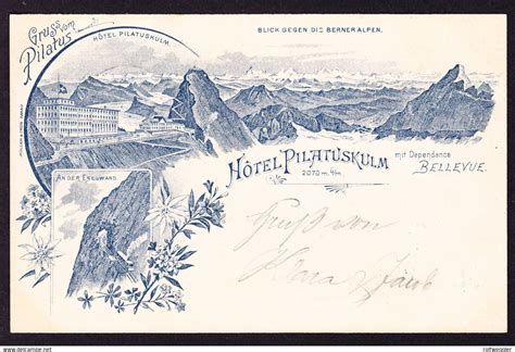 Lu Luzern Gelaufene Litho Ak Gruss Vom Pilatus Hotel Pilatus