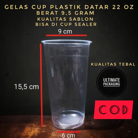 Gelas Cup Plastik Datar 22 Oz Isi 50 Pcs Lazada Indonesia