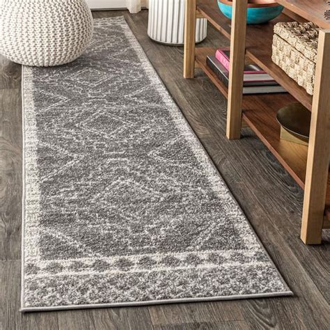 JONATHAN Y Amir Moroccan Beni Souk Gray Cream 2 Ft X 14 Ft Runner Rug