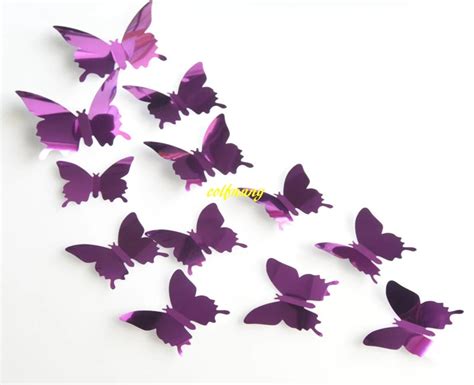 Sets Lot Fast Pcs Set Diy Mirror D Butterfly Wall Stickers Home