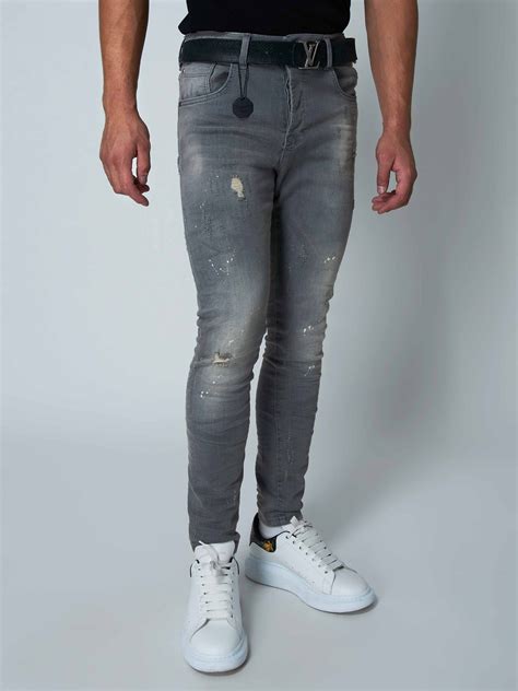 Men S Washed Slim Fit Jeans In Grey Project X Paris