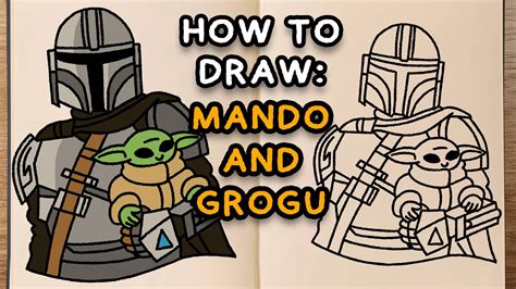 How To Draw MANDO And GROGU Step By Step Tutorial YouTube