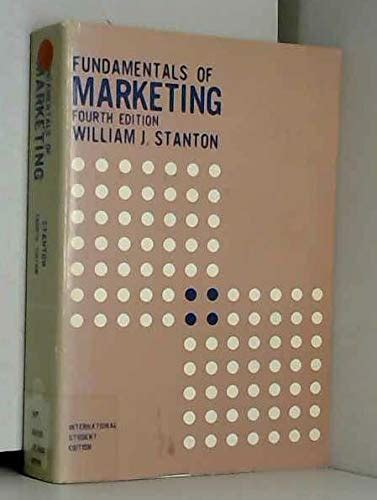 Fundamentals Of Marketing Stanton William J 9780070608627 Amazon