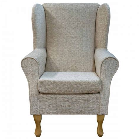 Standard Wingback Chair In Portobello Oyster Fabric SR12004 Beaumont