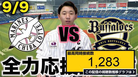 ライブ同時接続数グラフ『【2位死守へ！】9 9 千葉ロッテマリーンズvsオリックス・バファローズ 19回戦 全力応援生配信 』 Livechart