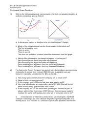 Problem Set 5 Pricing And Output Decisions Docx ECON 625 Managerial