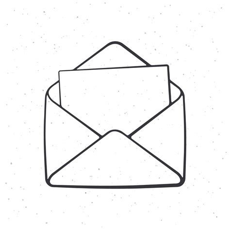 Outline Doodle Of Opened Envelope Vector Art At Vecteezy