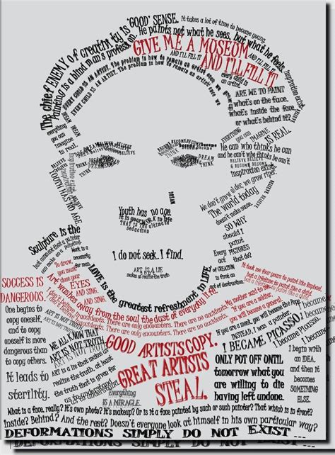 Typography Portrait Typographic Art Picasso Stage Give It To Me It