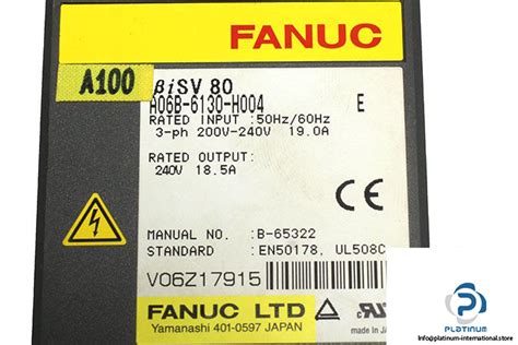 FANUC A06B 6130 H004 SERVO AMPLIFIER Platinum International