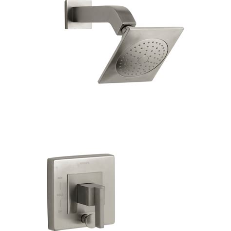 Kohler Loure Vibrant Brushed Nickel 1 Handle Single Function Square Bathtub And Shower Faucet In