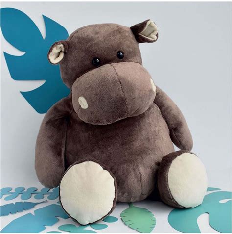 Histoire d ours Peluche géante Hippopotame Marron 120 cm