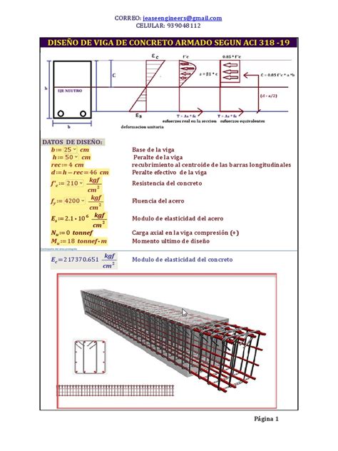 Diseño De Viga Segun Aci 318 19 Pdf