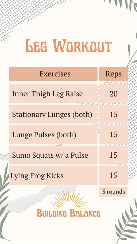 leg workout building balance