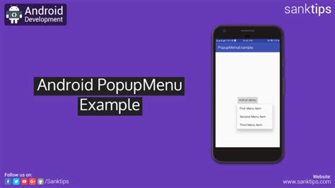 Android Popup Menu Example Sanktips