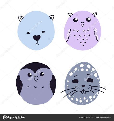 Vector Illustration Set Doodle Animals Children Hand Drawn Illustration ...