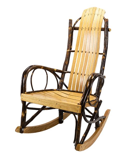 Fine Beautiful Amish Hickory And Oak Rocking Chair Outdoor Chairs Lowes