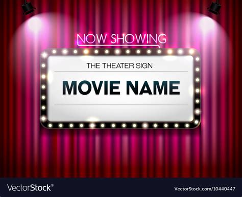 Theater sign showtime cinema Royalty Free Vector Image