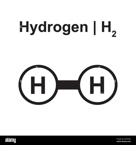 Molecular Model Of Hydrogen H2 Molecule Vector Illustration Stock